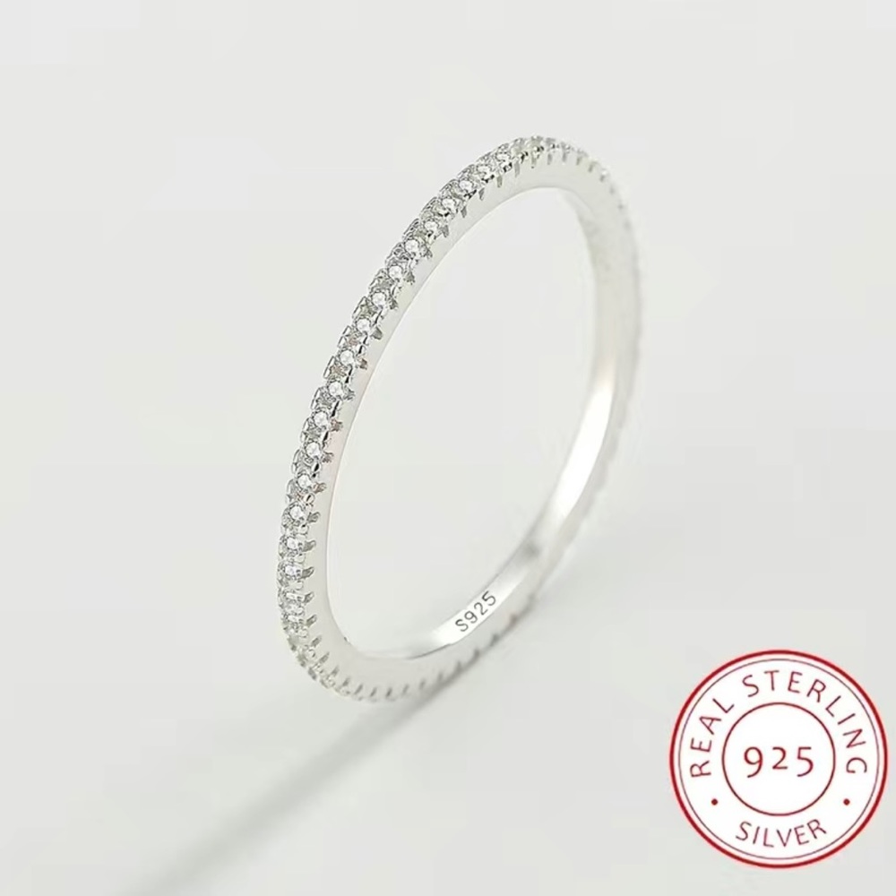 925 Sterling Silver Wedding Band Eternity Ring